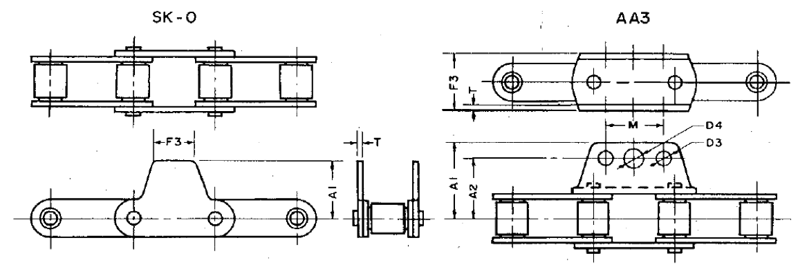 ATTACHMENTS FOR CA550 ROLLER CHAIN